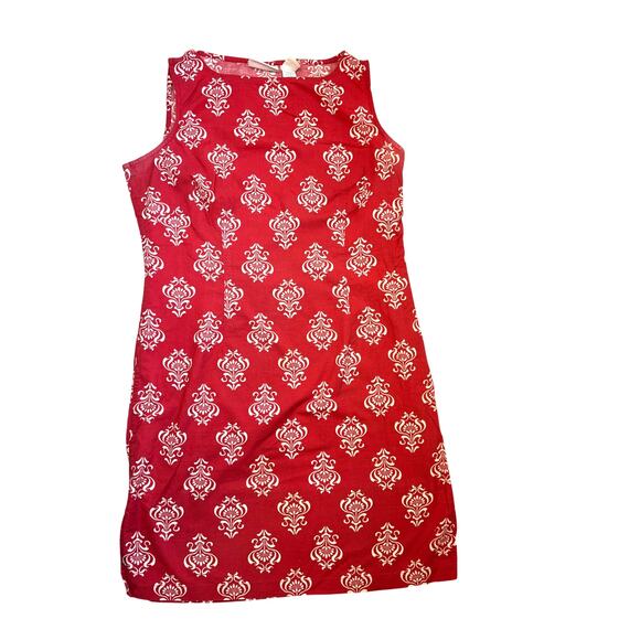 Liz Claiborne Women's Red Spring Summer Dress Size Medium 10 Cotton Fit & Flair - Picture 1 of 7